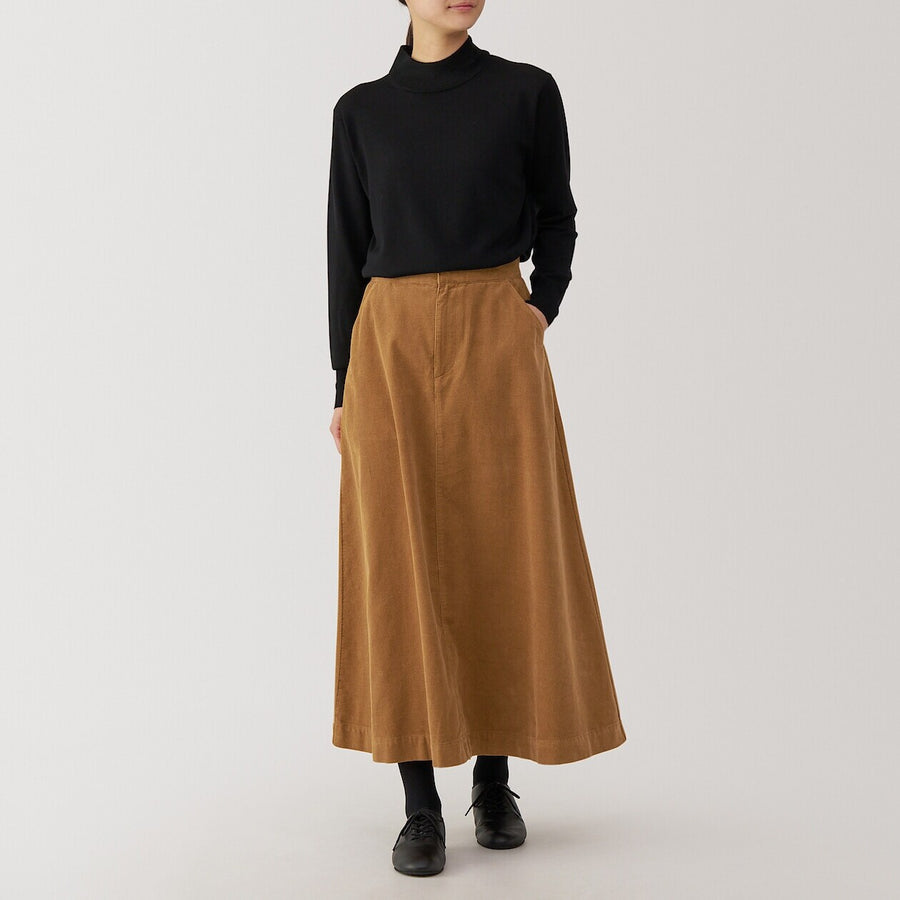 Women's Kapok blend Corduroy flare skirt BlackXS