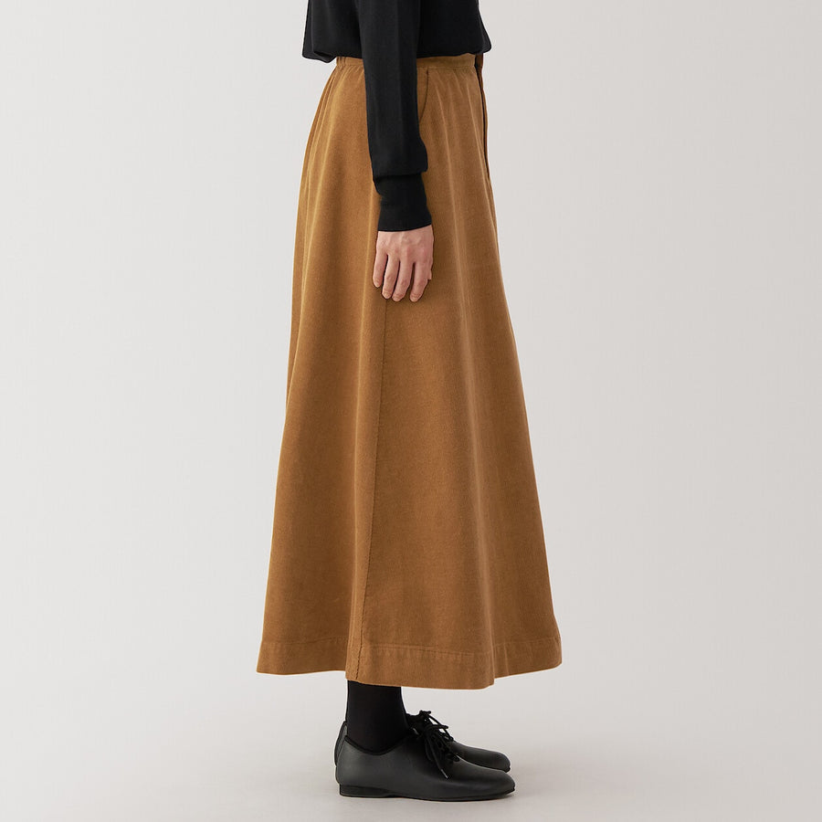 Women's Kapok blend Corduroy flare skirt BlackXS