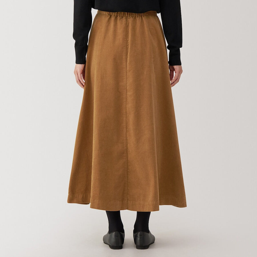 Women's Kapok blend Corduroy flare skirt BlackXS