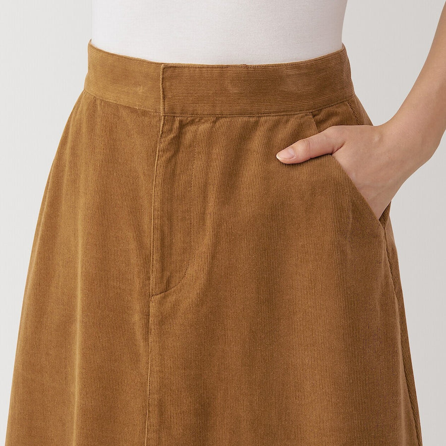 Women's Kapok blend Corduroy flare skirt BlackXS