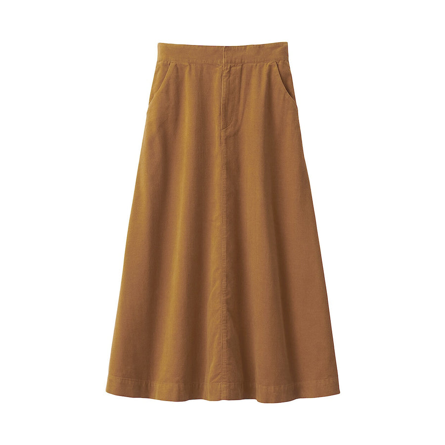 Women's Kapok blend Corduroy flare skirt BlackXS