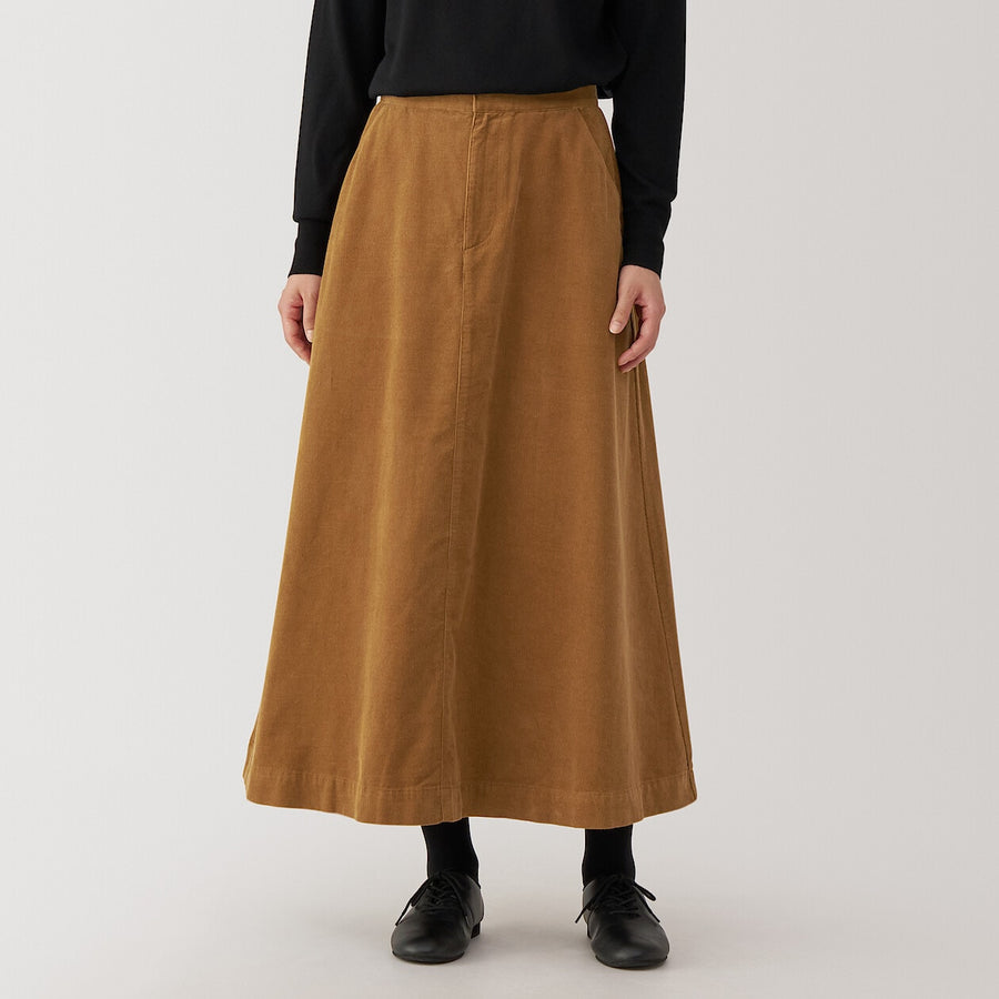 Women's Kapok blend Corduroy flare skirt BlackXS