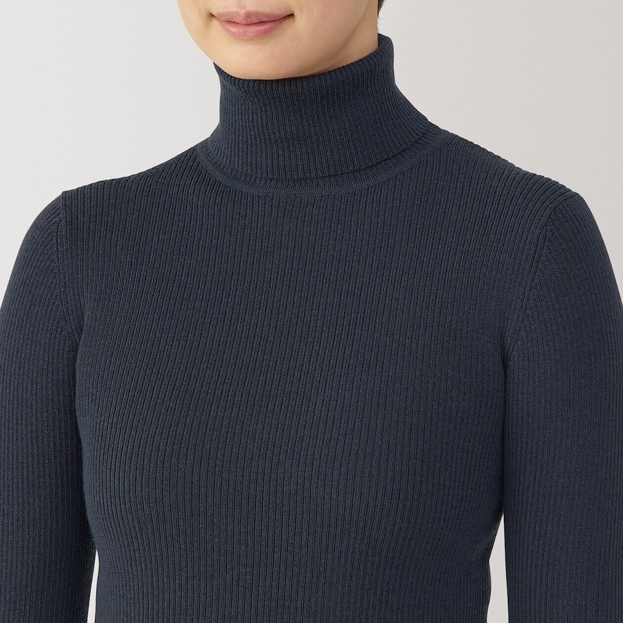 W's Washable high-gauge ribbed turtle neck sweaterOff whtXS