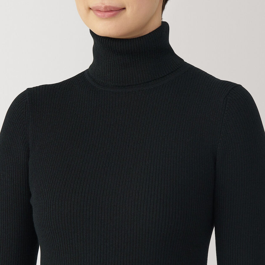 W's Washable high-gauge ribbed turtle neck sweaterOff whtXS