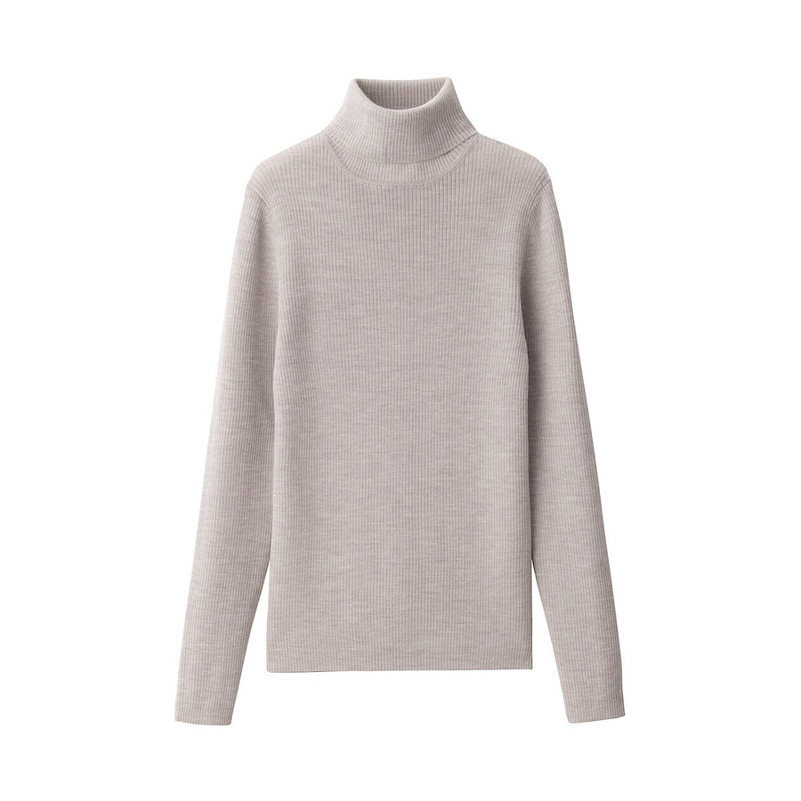 W's Washable high-gauge ribbed turtle neck sweaterOff whtXS