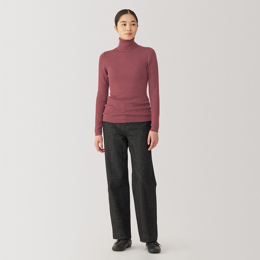 W's Washable high-gauge ribbed turtle neck sweaterOff whtXS