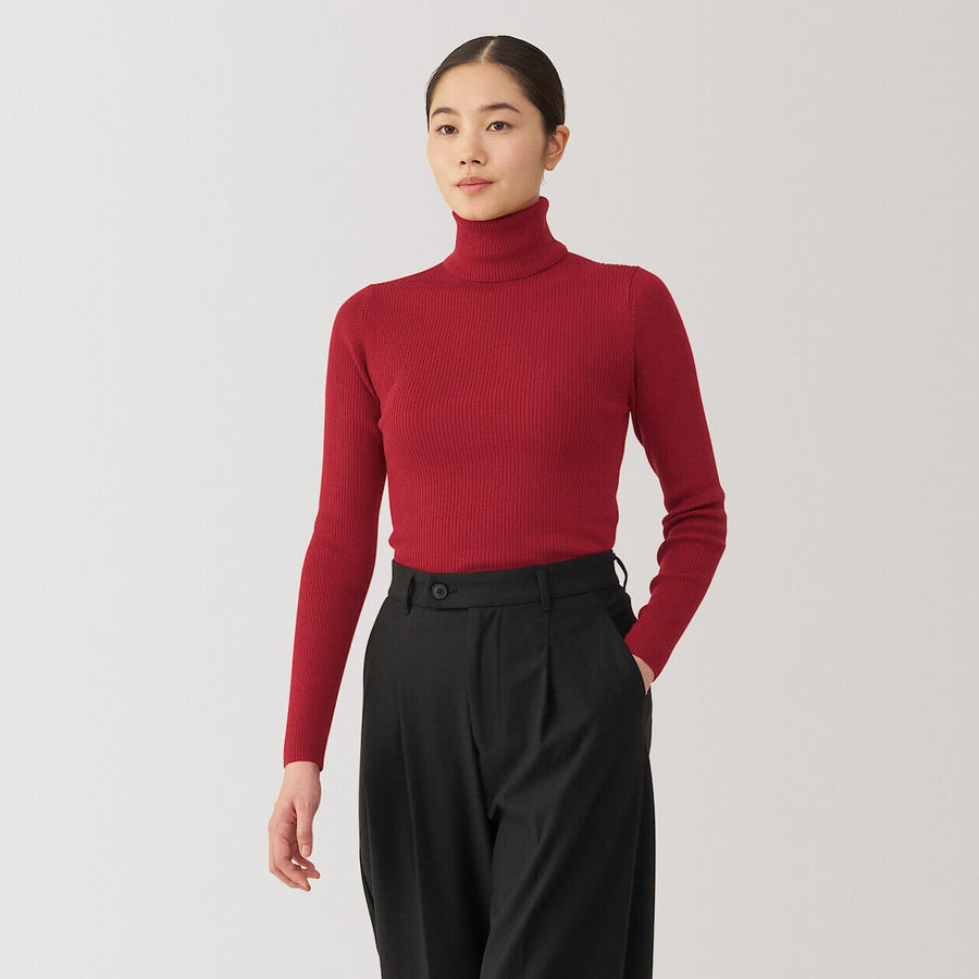 W's Washable high-gauge ribbed turtle neck sweaterOff whtXS