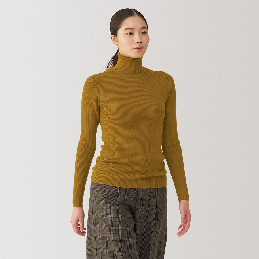 W's Washable high-gauge ribbed turtle neck sweaterOff whtXS