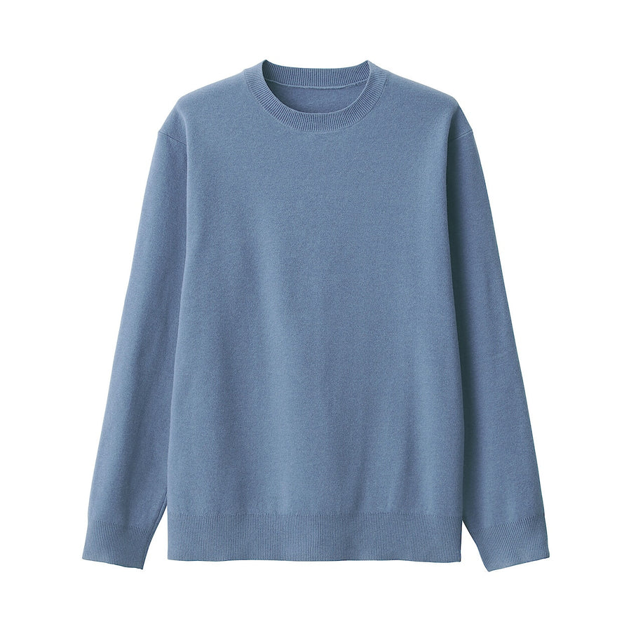 M's Washable  milano ribbed crew neck L/Slv sweaterOff whtXS