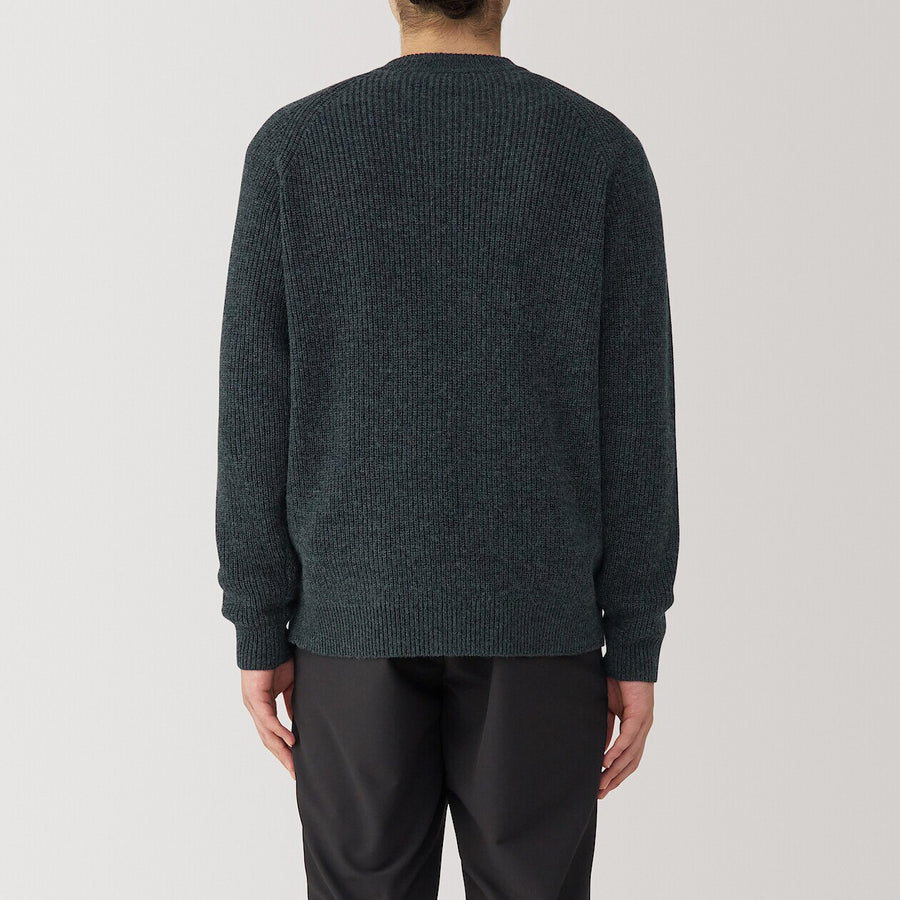 100% Wool Ribbed V-Neck Sweater