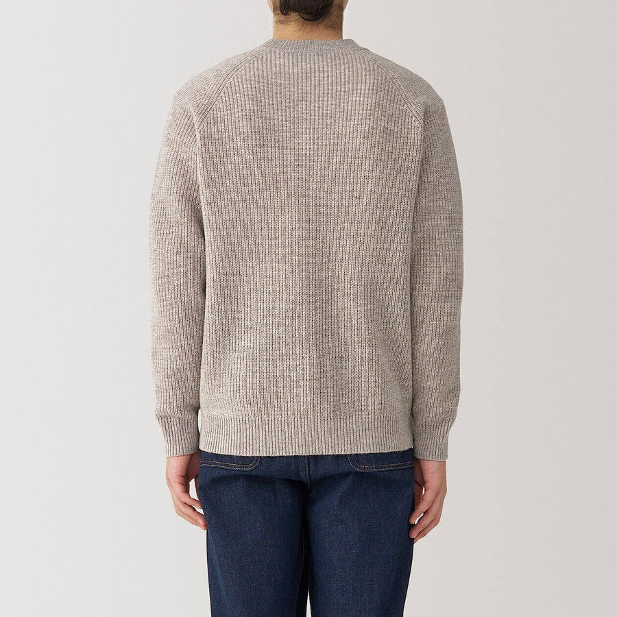 100% Wool Ribbed V-Neck Sweater