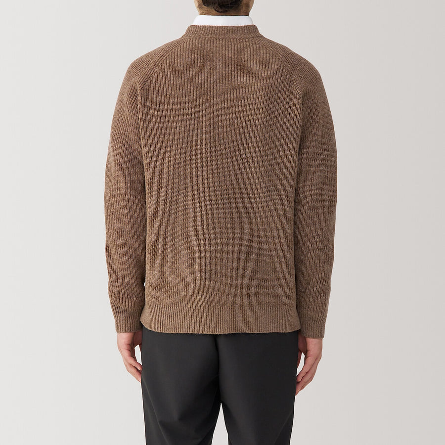 100% Wool Ribbed V-Neck Sweater