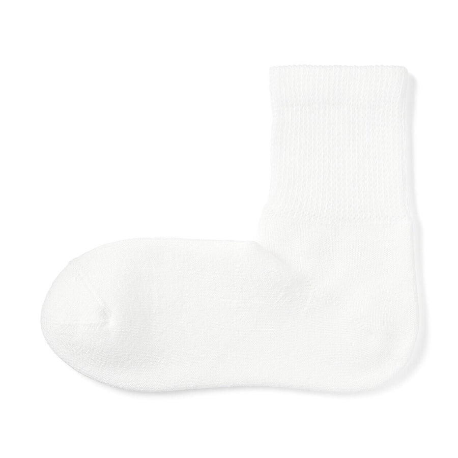 Men's right angle loose top pile short socksOff white23-25cm