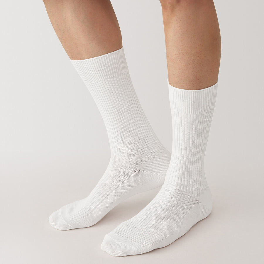 M's right angle rib socks(CmiA) White23-25cm