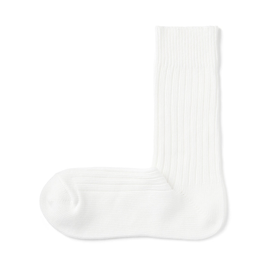 Men's right angle rib thick socks Off White25-27cm