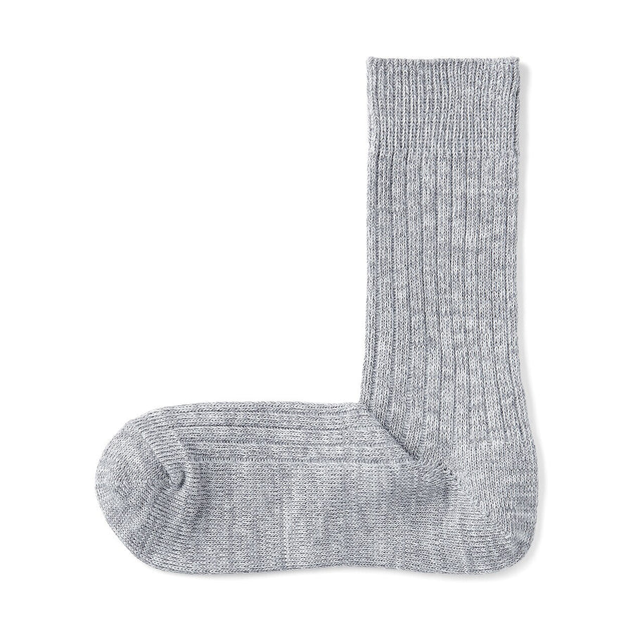 Men's right angle rib thick socks Off White25-27cm