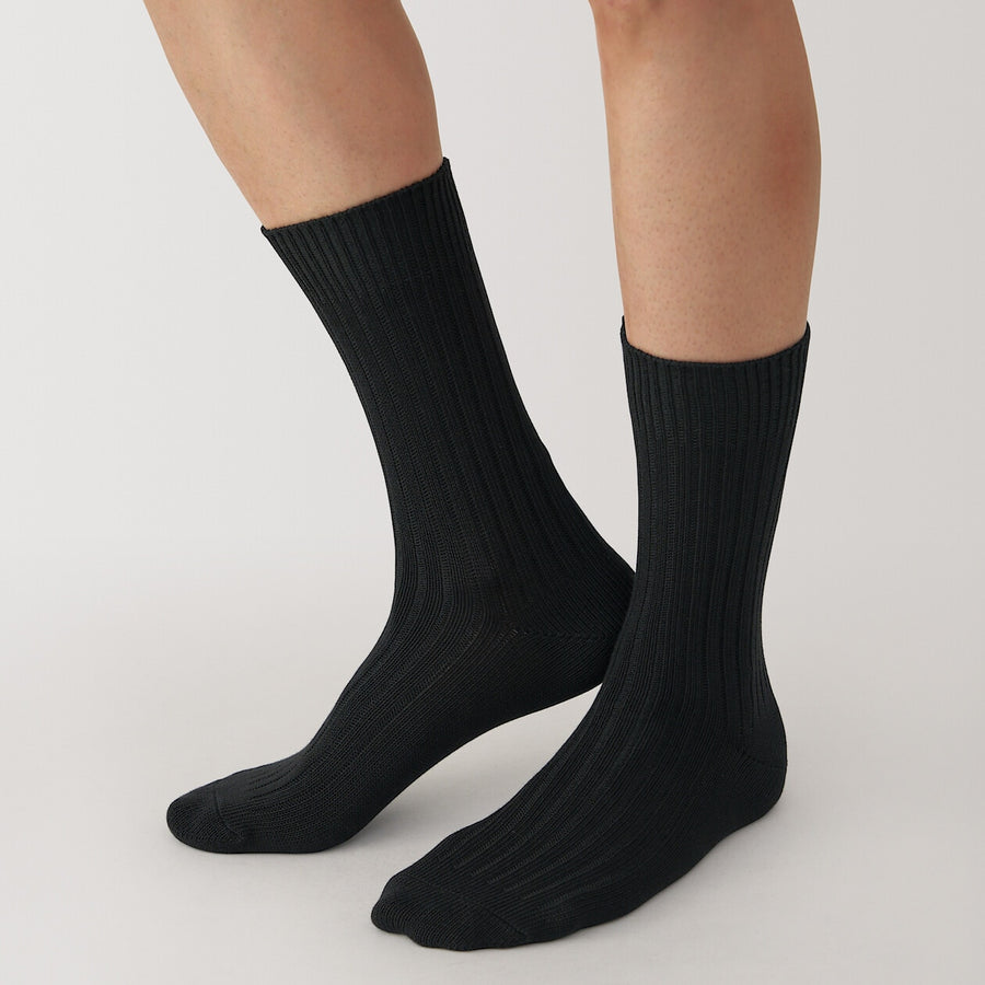 Men's right angle rib thick socks Off White25-27cm