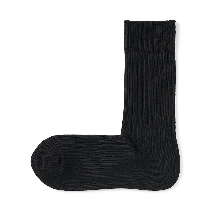 Men's right angle rib thick socks Off White25-27cm