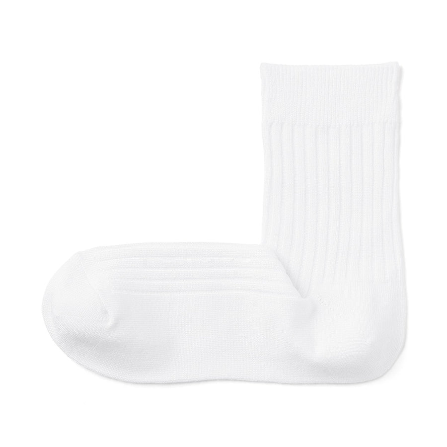 W's right angle rayon mix rib short socksOff White21-23cm