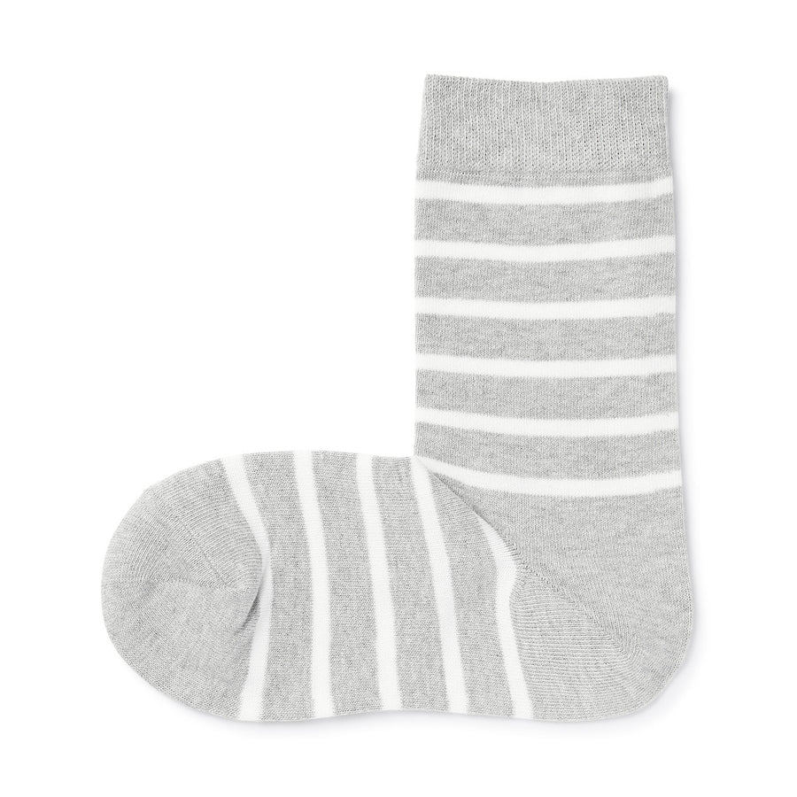 W's right angle 3 layer loose top socks White stripe 23-25cm