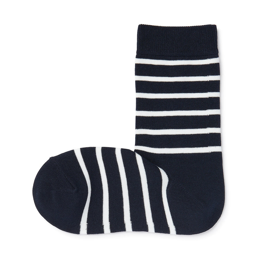 W's right angle 3 layer loose top socks White stripe 23-25cm