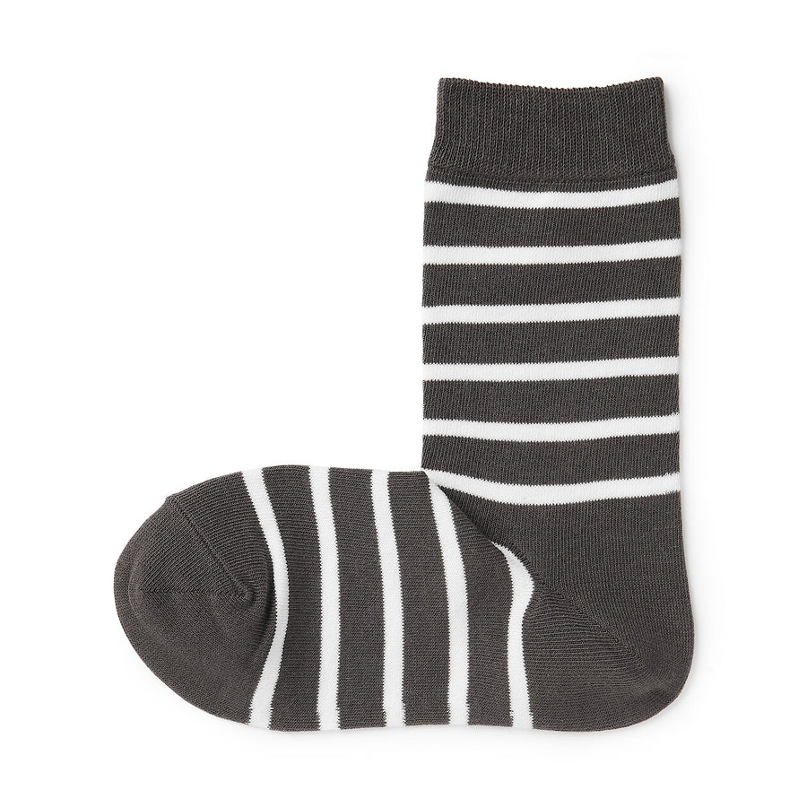 W's right angle 3 layer loose top socks White stripe 23-25cm