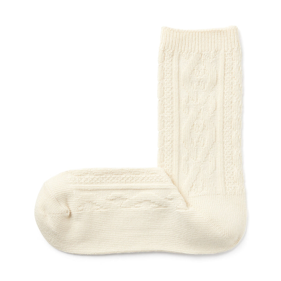 W's right angle loose top cable stitch socksBlack21-23cm
