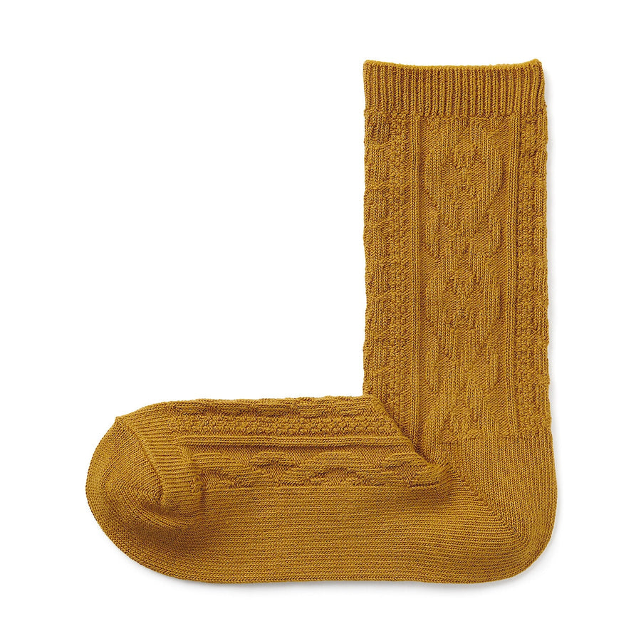W's right angle loose top cable stitch socksBlack21-23cm