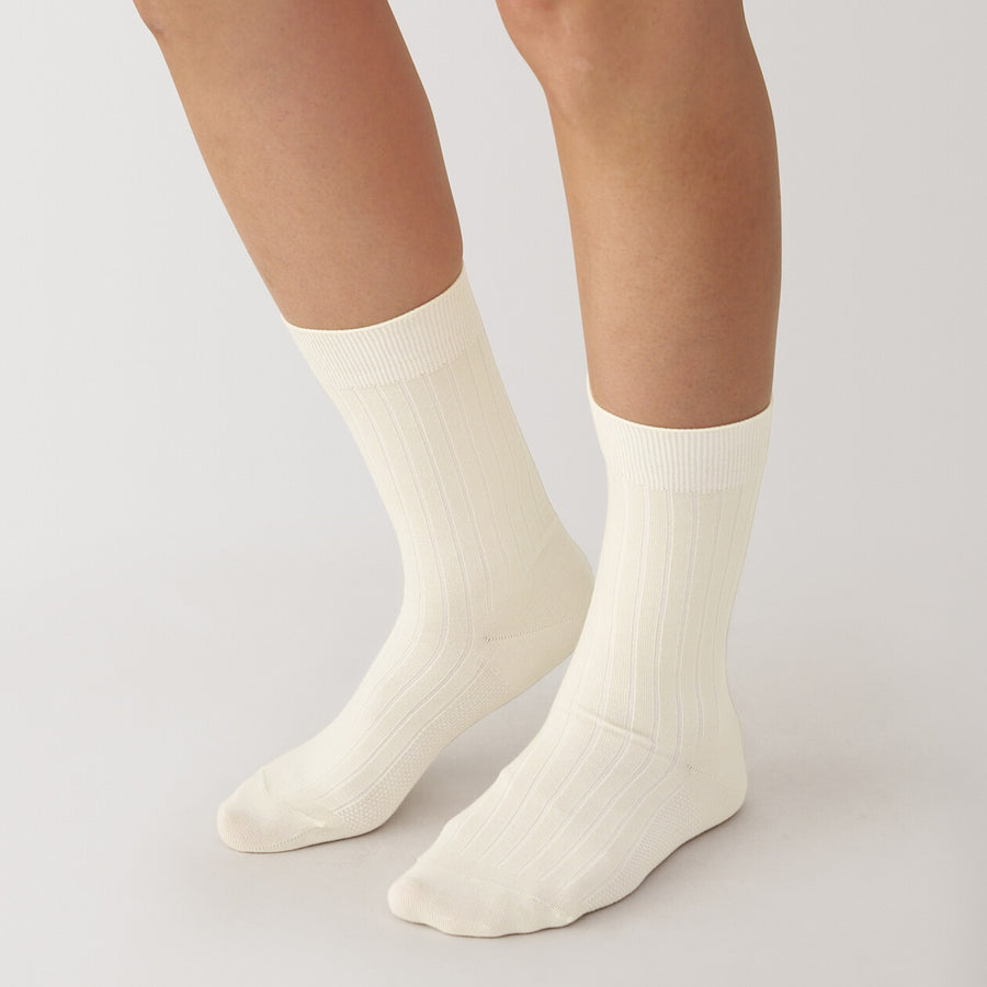 W's right angle wool mix rib thin socksOff White21-23cm