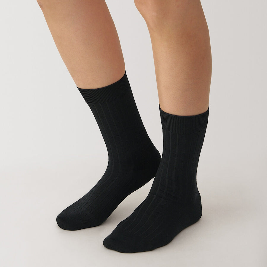 W's right angle wool mix rib thin socksOff White21-23cm