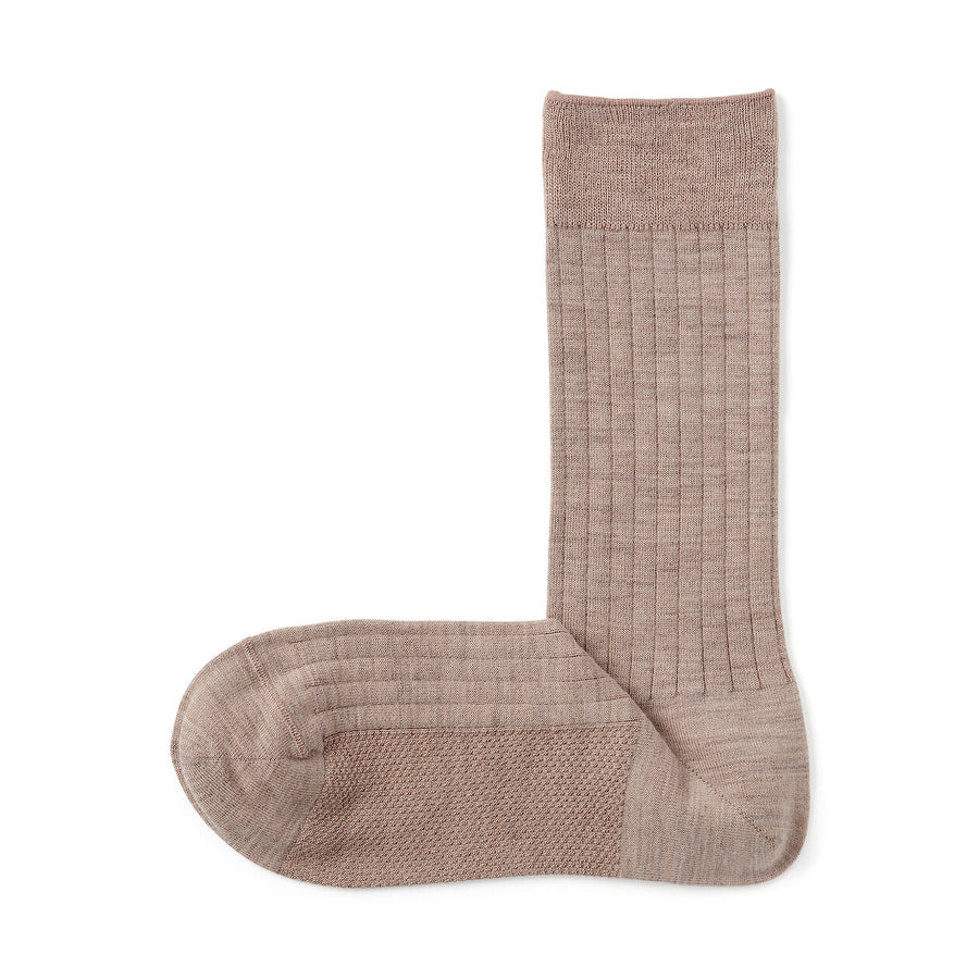 W's right angle wool mix rib thin socksOff White21-23cm