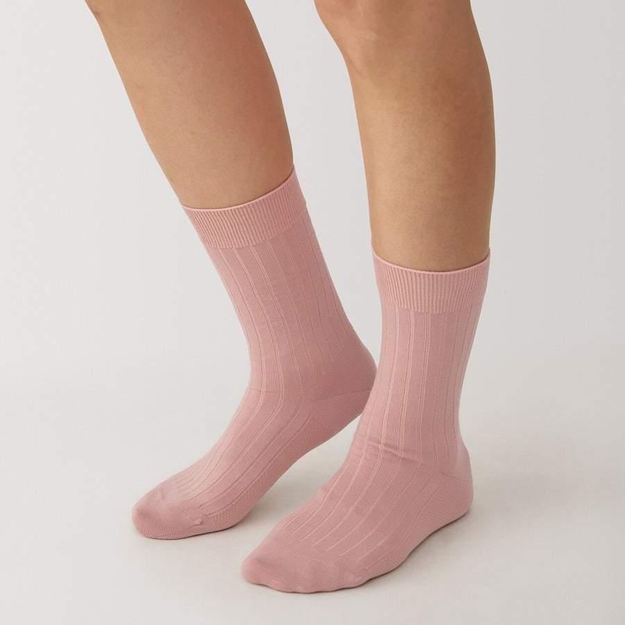W's right angle wool mix rib thin socksOff White21-23cm