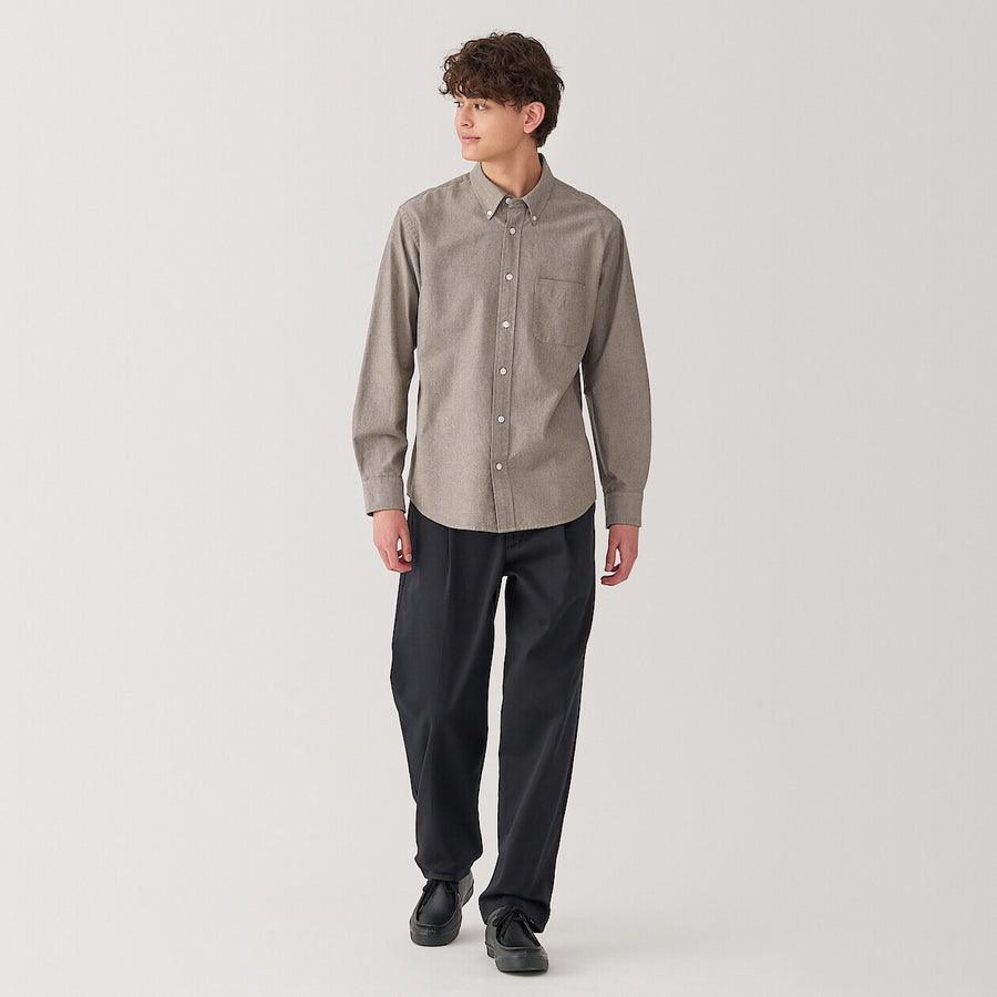 M's Washed oxford button down L/S shirt WhiteXS