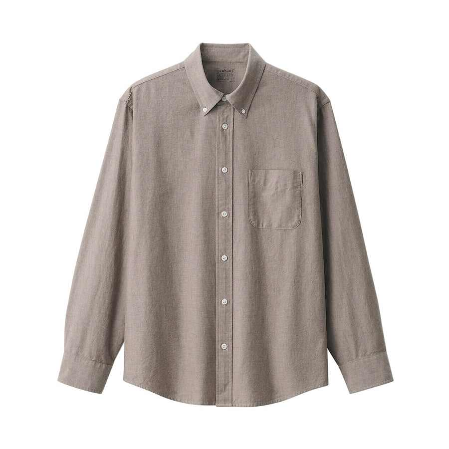 M's Washed oxford button down L/S shirt WhiteXS