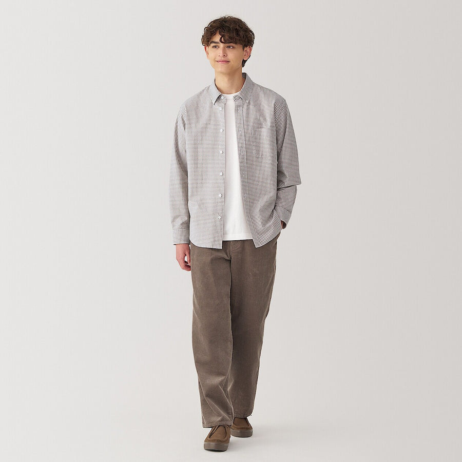 M's Washed oxford button down L/S shirt WhiteXS