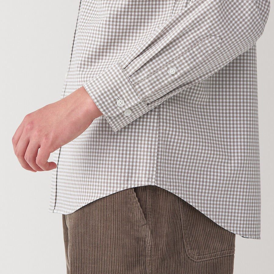 M's Washed oxford button down L/S shirt WhiteXS