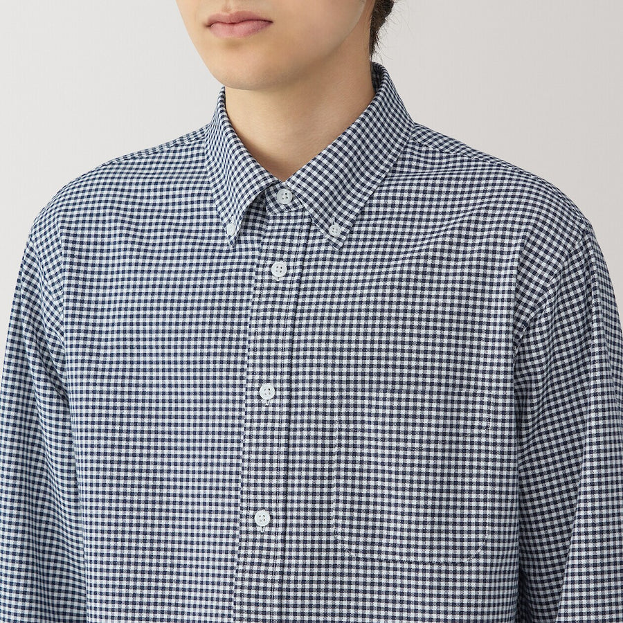 M's Washed oxford button down L/S shirt WhiteXS