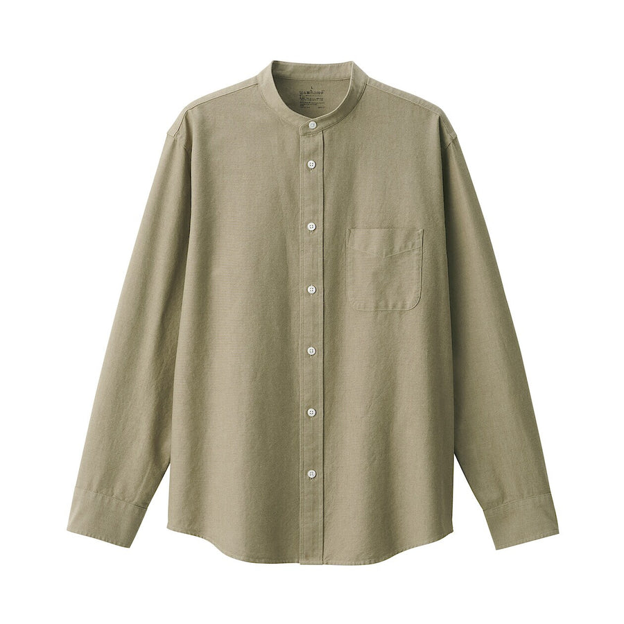 M's Washed Oxford Stand Collar Shirt WhiteXS