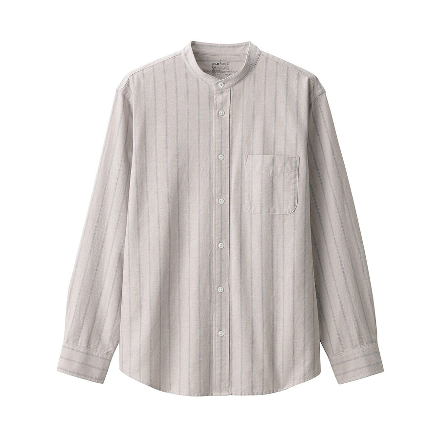 M's Washed Oxford Stand Collar Shirt WhiteXS