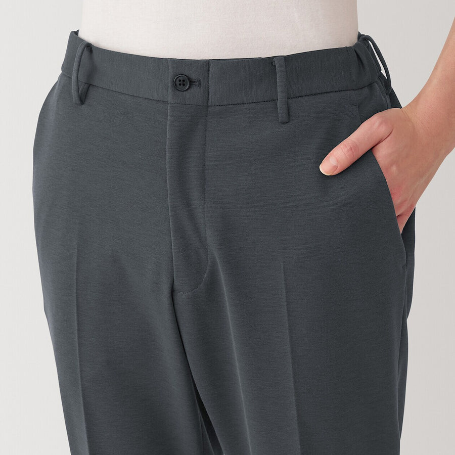 M's Stretch jersey Pants with no tucks Dark Grey XS