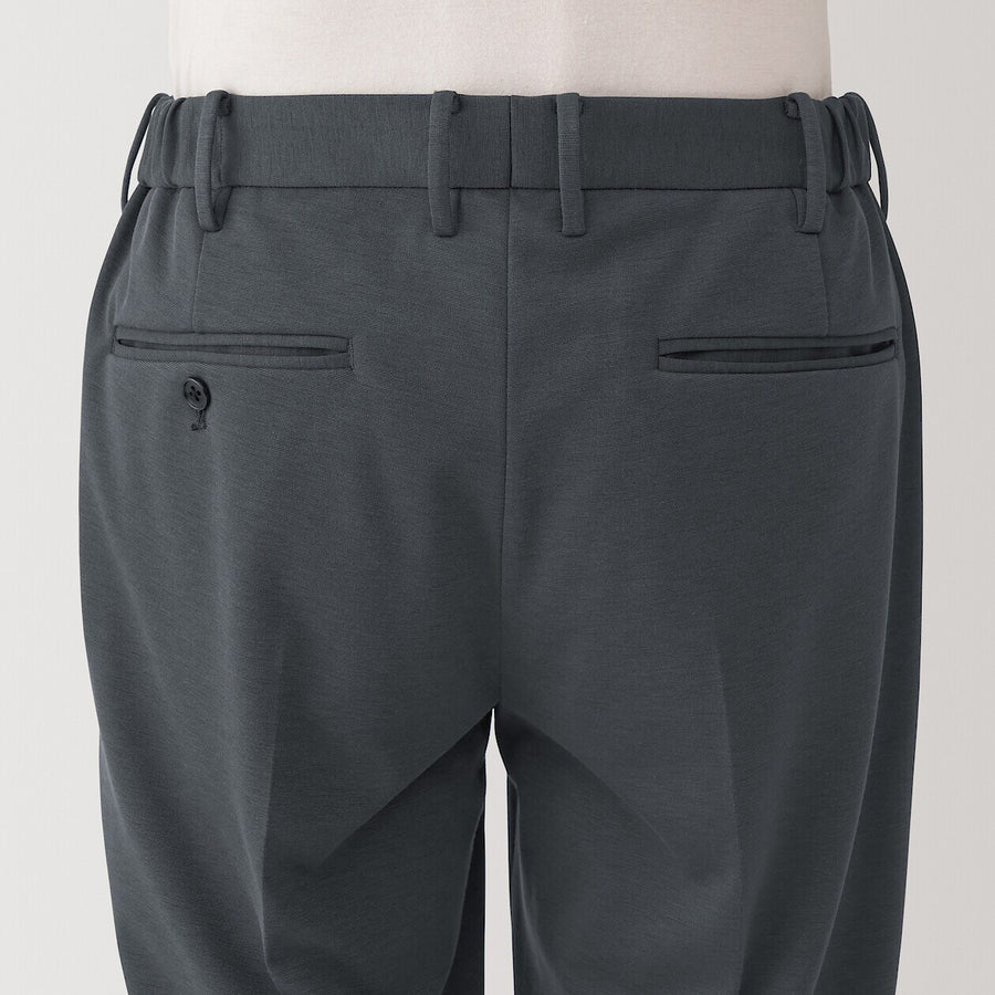 M's Stretch jersey Pants with no tucks Dark Grey XS