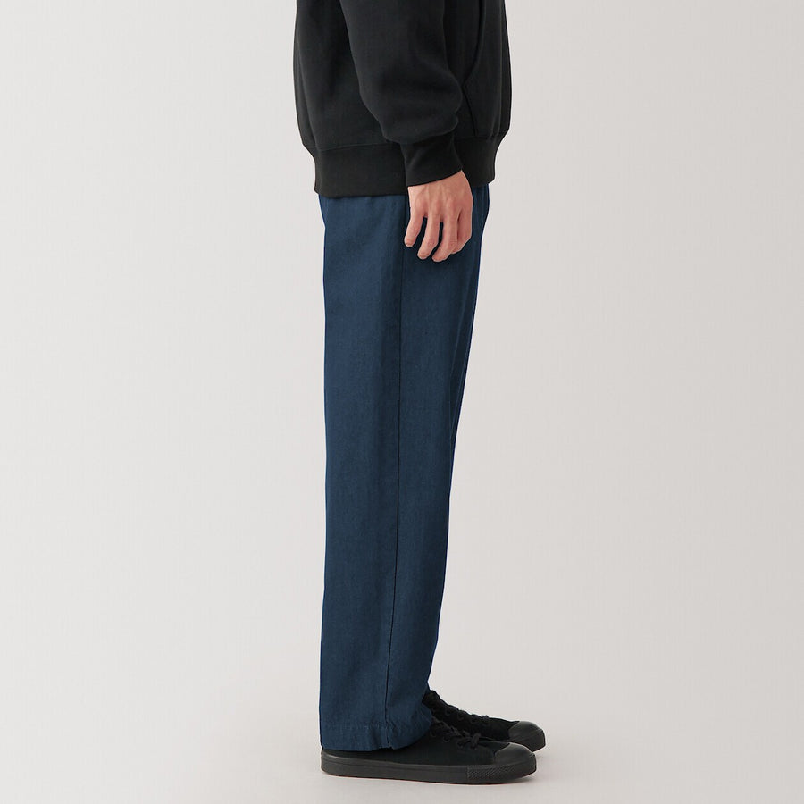 M's Indigo Tucked wide-fit pantsDark NavyXS