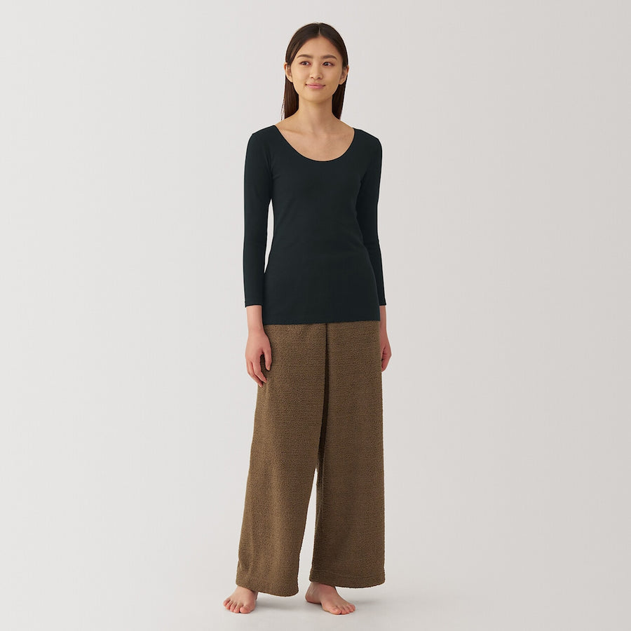 W's Warm cotton U neck T-shirt Off whiteXS