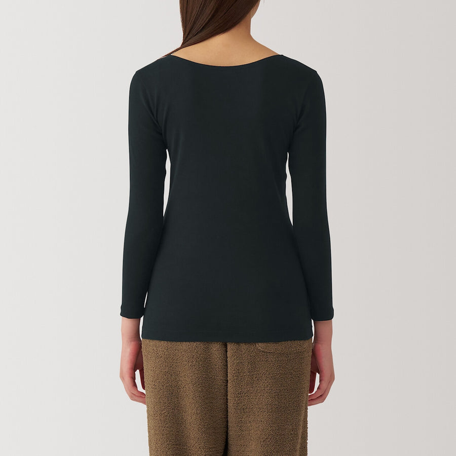 W's Warm cotton U neck T-shirt Off whiteXS