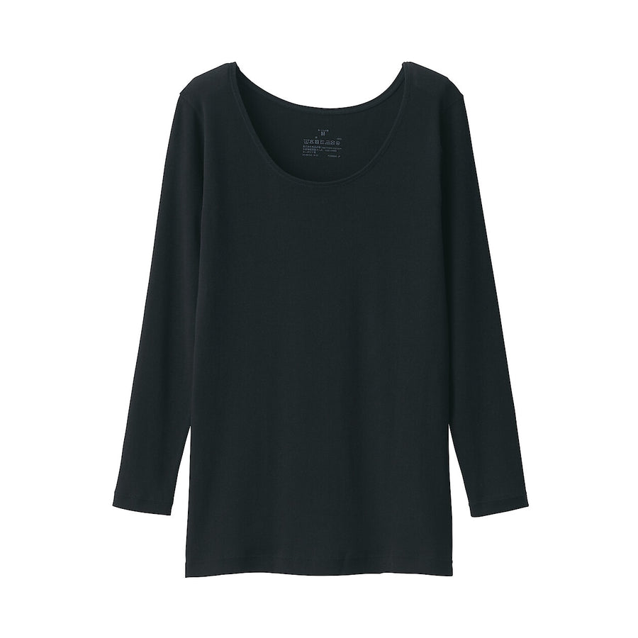 W's Warm cotton U neck T-shirt Off whiteXS