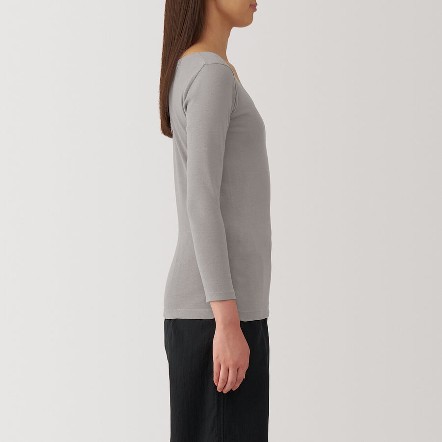 W's Warm cotton U neck T-shirt Off whiteXS