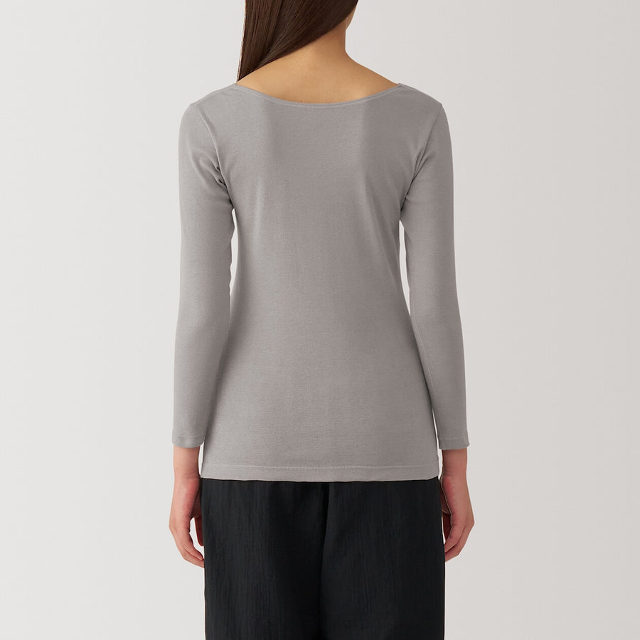 W's Warm cotton U neck T-shirt Off whiteXS
