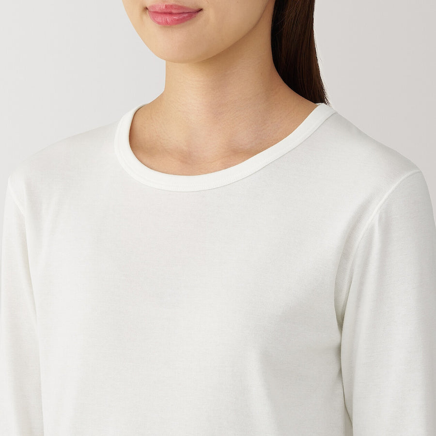 W's Warm,thick cotton L/S T-shirt Off whiteXS
