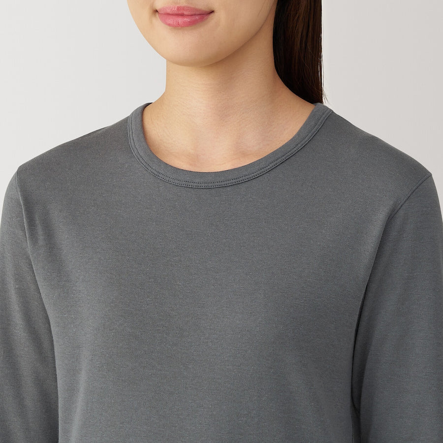 W's Warm,thick cotton L/S T-shirt Off whiteXS