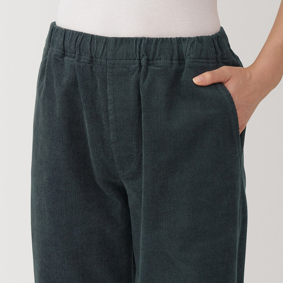 Women's Stretch corduroy Easy straight pants Dark greyXS